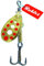 Rublex - Pack de 5 Cucharillas de Pesca C-Turbo-0 OPR | Cebo Artificial de Pesca con Sistema de Clip y Acción de Giro Mejorado, Color Oro Puntos Rojos, 1'5gr