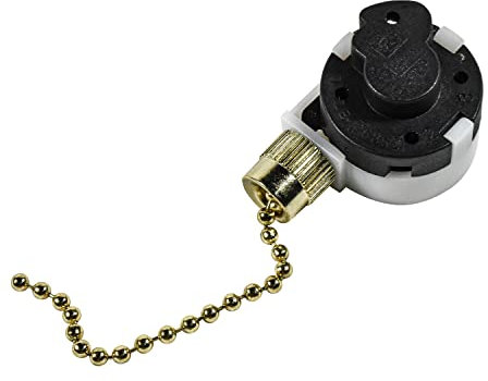 HQRP Ceiling Fan Pull Chain 3-Speed 4-Wire Control Switch compatible with Westinghouse Ceiling Fan, Function L-1-2-3, L-2-3, L-1-3, L-1-2 + HQRP Coaster