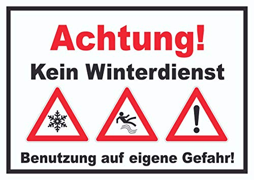 HB-Druck Achtung Kein Winterdienst Schild A0 Rückseite selbstklebend