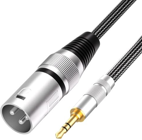 Tisino Cable XLR a Mini Jack, Cable de 3,5 mm a XLR Desequilibrado Mini Jack a XLR Macho Cable adaptador de micrófono - 50CM