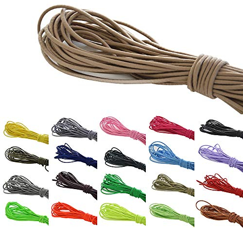Roban Fashion 10 m elastische Gummikordel 3mm Gummischnur Elastische Kordel Hutgummi Auswahll aus 32 Farben,Dunkelbeige