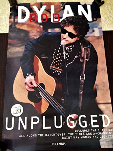 BOB DYLAN - 1995 PROMO UNPLUGGED MTV ROCK - POSTER