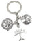 Onwomania Porte-clés monde pendentif en métal argenté vacances voyage planétaire globe