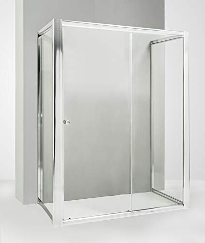 Hydra Box Doccia 3 Lati con 2 Ante fisse e Porta Scorrevole 70x100x70 cm Trasparente