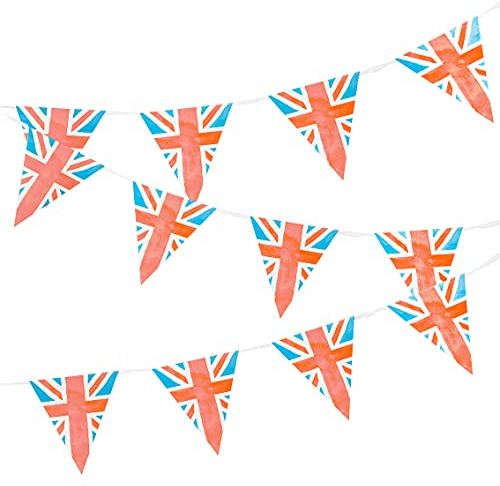 Union Jack Paper Plates - 24 PACK | 2023 King Charles II Coronation Party Supplies, Red White Blue Table Decorations | Plastic Free Recyclable Tableware