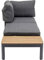 Kare Design Recamiere Happy Day Links, Braun/Schwarz, Outdoor Liege mit Ablage, Abnehmbare graue Bezüge, Holz-Optik, Schwarzes Aluminiumgestell, 63x166x66 cm (HxBxT)