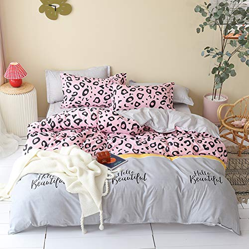 Kinder-Bettwäsche-Set mit rosa Leopardenmuster, für Jungen und Mädchen, Pink Panther