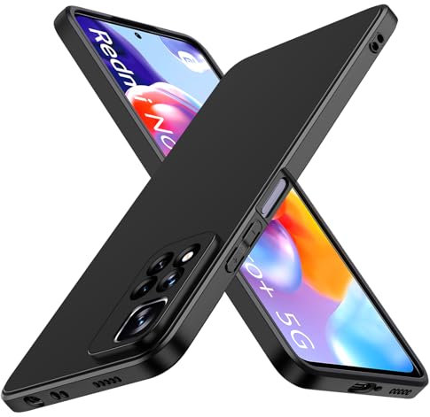 iVoler Noir Mat Coque pour Xiaomi Redmi Note 11 Pro Plus 5G (Pas pour Redmi Note 11 Pro 5G) avec Protection Caméra, Mince Étui de Protection en Silicone Antichoc, Souple TPU Anti-Rayures Bumper Housse