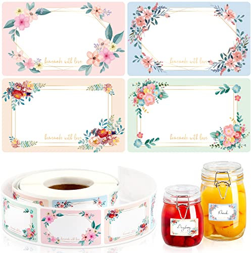 Etiketten Selbstklebend 600 Stück, Marmeladen Etiketten Aufkleber zum Beschriften, Haushaltsetiketten, Gewürzetiketten, Klebeetiketten für Marmelade Gläser Weihnachten Geschenk Flaschen Handmade Label