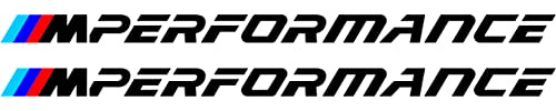 Side Skirts Sticker M-Strip Tuning 20 cm Performance with M Colour Strips Car Sticker Side Window Sticker Racing Power (Black)