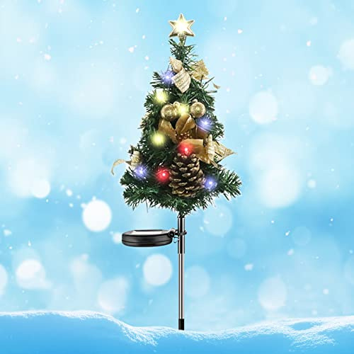 Metall Weihnachtsbaum Mit Beleuchtung Außen, Weihnachtsbaum Künstlich Klein Mit Led, Weihnachtsbeleuchtung Außen Solar Baum, Weihnachtsdeko Amerikanisch Outdoor Garten, Weihnachtsdekoration Bunt (I)
