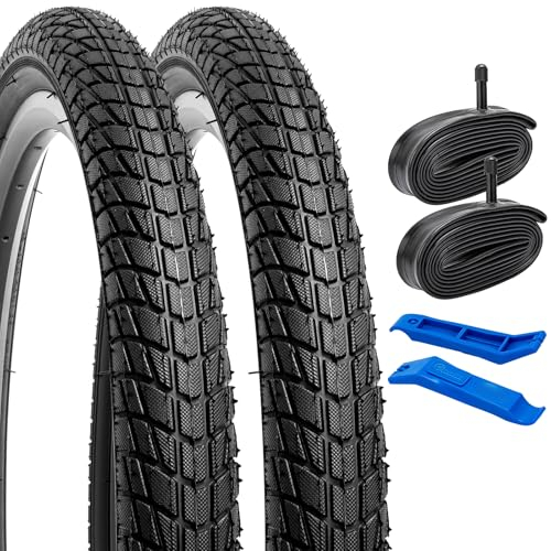 YunSCM 2PCS Faltbarer 20 Zoll Reifen 20x1.95/53-406 Fahrradreifen Kompatibel 20x1.90 20x1.95 20x2.0 Road/Rennräder/Citybikes Reifen (Y-969)