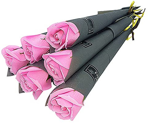 Juwaacoo Lot de 10 roses artificielles de savon coréen 2