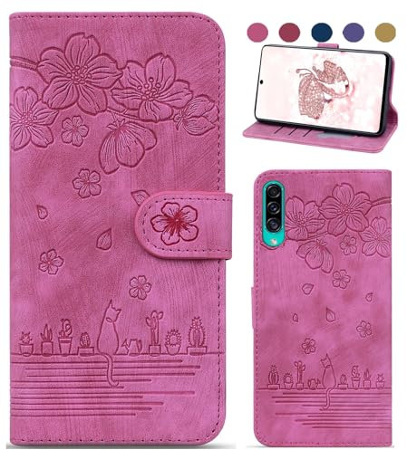 Bxithnr® Coque pour Samsung Galaxy A50/A50S/A30S, Protection Housse en Cuir PU Premium Etui à Rabat Pochette de Portefeuille et Magnétique Flip Folio Phone Case pour Galaxy A50/A50S/A30S - Rose