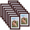 Vasemouh Mahagonifarbe Bilderrahmen 15er-Set, für 10x15 Bilder mit Passepartout oder für Bilder 13x18 ohne Passepartout, Wand- und Tischaufstellung