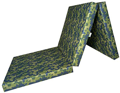 FORTISLINE Klappmatratze 195x60x9 cm, 3-teilige Faltmatratze H2, Gästematratze und Reisematratze mit waschbarem Bezug, Schaumstoff, Oeko-TEX, hergestellt in der EU