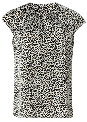 Comma Gemusterte Satinbluse mit Kappärmeln