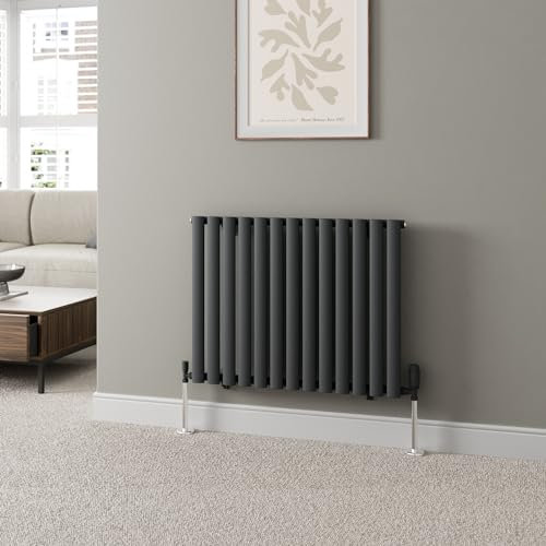 DuraTherm 600 x 780mm Single Panel Anthracite Horizontal Oval Column Designer Radiator Central Heating Radiators