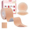 Hbaid Brust Tape Klebe BH Push Up, Boob Tape BH Rückenfrei Trägerloser BH Push Up 2 Wiederverwendbare Unsichtbar Silikon Brüste Nippelpads Body Tape für Körbchengrößen A-G