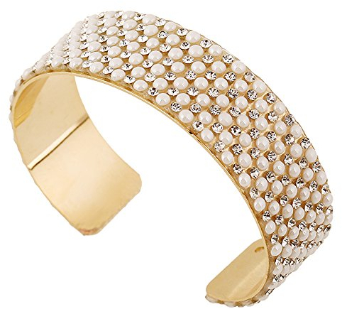 Miya super cooler Damen Armreif, luxuriöser Armband Drähte, super einzigartiges, Vintage Accessoires Diamanten & Perle kleine