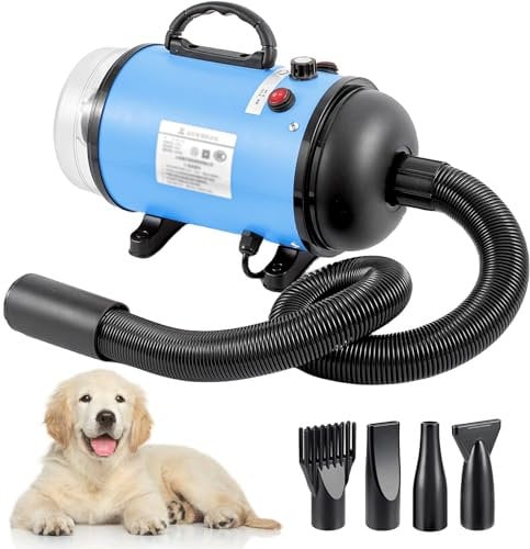 Memows Stepless Speed Pet Dryer for Cats & Dogs, 2800W Blaster with 4 Nozzles