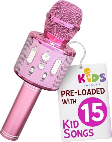 Move2Play, Microfono per karaoke per bambini, include Bluetooth e 15 filastrocche precaricate, regalo di compleanno per ragazze, ragazzi e bambini, giocattolo per bambine dai 2 ai 3 ai 5 anni, dai 6