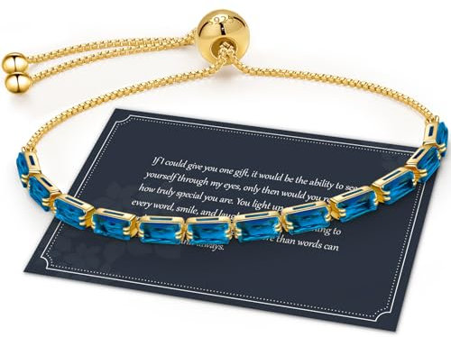 J.Fée Regalo Donna, Bracciale Donna Bracciali Donna Bracciale Donna Oro Bracciale Tennis Donna Bracciale Oro Donna Bracciali Donna Oro Regali Donna Gioielli Donna Regali Per Lei, Oro Blu
