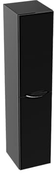lavita Badezimmerschrank Hochschrank Kolorado Schwarzer Glanz 300 Badschrank Schmal Badregal Schrank 30cm Breit Badezimmermöbel Lackierte Platte 25x30x140 cm Montierte Badmöbel