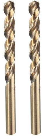 sourcing map 2pcs M35 Cobalt Twist Drill Bit Set 9mm Dia High-Speed Steel Metric Drill Bits 123mm Overall Length for Drilling Cutting Through Hard Metals Stainless Steel