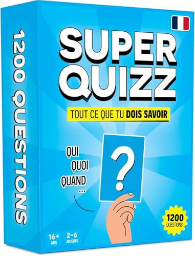 Super Quizz - Jeu Trivial - Jeux de Société Adulte avec 1200 Questions de Culture Générale - Jeu de Societe Amusant avec Cartes - Jeu pour la Famille avec Adolescents et Adultes - Cadeau pour Garçons