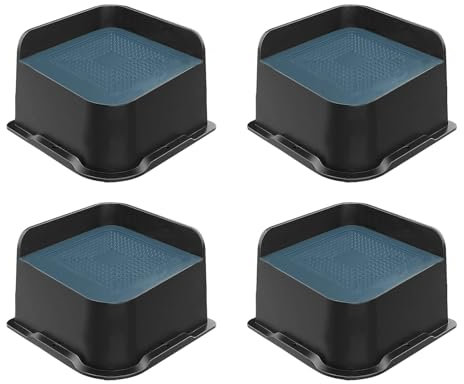 lulalula Heavy Duty Bed Risers 4-Pack (3 in) - L-Shape Furniture Leg Extenders for Bed, Sofa, Desk & Chairs | Non-Slip Design, 6000lbs Capacity