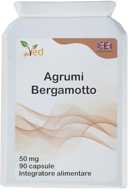 VED Estratto di Bergamotto 500 mg, 90 Capsule Vegane, Scorta per 3 Mesi, Integratore Naturale.