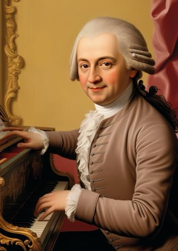 Notenheft: DIN A4 - 100 Seiten - Blanko Notenheft - Große Lineatur - Musik Schreibheft - Wolfgang Amadeus Mozart