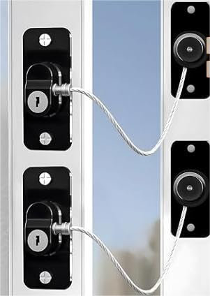 2 Piezas Cerradura Para Puerta De FrigoríFico, Seguridad Ventanas Niños Ventana de Seguridad Candados de Seguridad Candado Frigorifico De NiñOs, para Puerta Ventana Gabinete Refrigerador(Negro)
