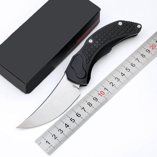 Joa Couteau pliant de qualité supérieure - Lame en acier inoxydable M390 - Couteau tranchant à une main avec clip de ceinture - Couteau EDC en aluminium - Petit couteau d'extérieur - Couteau de survie