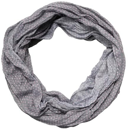 beybey® zarter Damen Loop Schal aus einem sehr feinen Material aus Seide und Baumwolle und in exkluisve Farben. (Punkte grau)