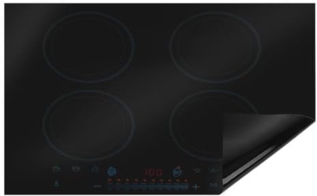 Induction Hob Protector Mat Large 54x90cm Multifunctional Heat Resistant Silicone Kitchen Worktop Cover Waterproof BPA-Free Scratch for Induction Hob Can Be Cut(Black)