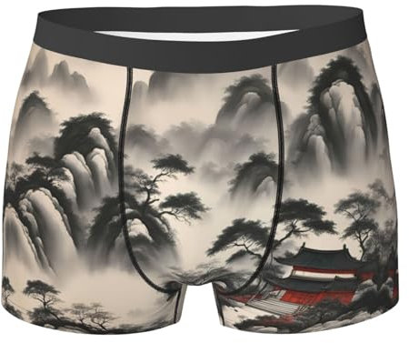 Boxer Shorts Peinture De Paysage Boxers Homme Caleçon Respirante Underpants Men L