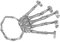 Homoyoyo 2 Stück Schädel Armband Geisterarmband Kostüm Gothic Skeletthand -skelett-armband Kabeljau Klopfen Hand Skelett Armband Skelettarmbandhand Handkette Legierung Silber