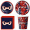 LGWJHCY Ninja Paper Cutlery Set, Birthday Party Decoration Tableware Set, 50pcs Ninja Party Supplies Including Paper Plates, Cups, Napkins, for Birthday Decorations (10 Guests)