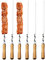 Tuxuseo Brochetas de kebab | Pinchos reutilizables para barbacoa de jardín, 6 unidades, largos, reutilizables, planos, inoxidables, para camping, cocina, barbacoa al aire libre, carnes