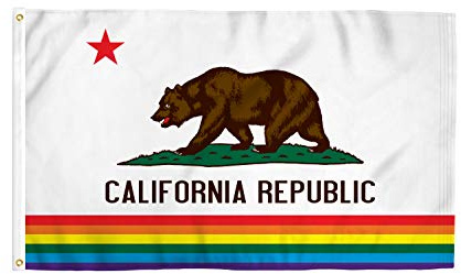 Flagge California Rainbow Fuß Cali Pride Satte Farben Fahne Messing-Ösen Fahnen Für Festival Drinnen Sportliche Aktivitäten 3X5Ft