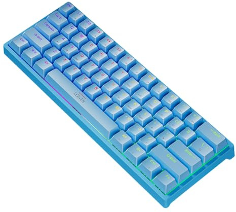 Uxsjakjsd Detachable Cable RGB Backlight Mechanical Gaming Keyboard 61 Keys USB Wired Red Switch Hot Swappable