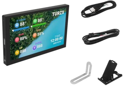 Koolenry 5 Inch Smart Secondary Screen CPU GPU RAM HDD Monitoring USB Dynamic Display Sub-Screen BLACK