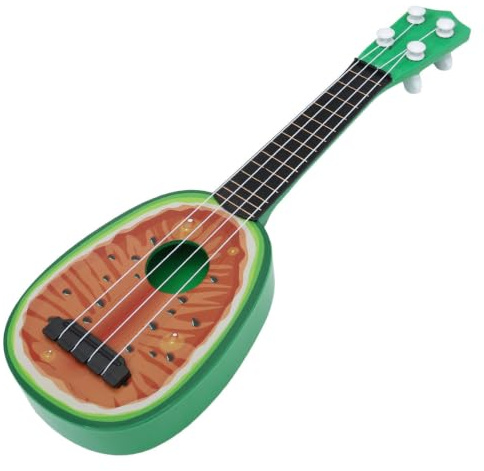 BESPORTBLE 2 Stück Fruchtform Ukulele Mini Gitarre Musikspielzeug für Lehrreiche Instrumente Wassermelone Kiwi Lernspielzeug für Musikalische Früherziehung