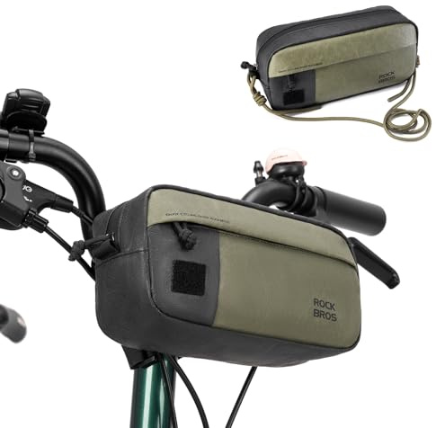 ROCKBROS Fahrradtasche Lenker 1,5L aus recycelbarem Material | Leichte Lenkertasche mit 2-in-1 Design als Umhängetasche, ideal für Citybike, E-Bike, Faltrad und Rennrad