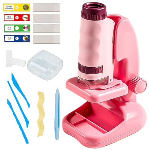 Mihauuke Kinder Mikroskop Set | Pädagogisch Wertvolles Mikroskop-Set mit Bis Zu 180x Vergrößerung - Wissenschaftliches Lernspielzeug Für Zuhause Schule Reisen