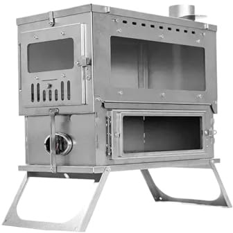 Camping Titanium Stove Folding Lightweight Oven Stove Firewood Burner Tent Stove Portable Brazier Outdoor Cooking Furnace Heater