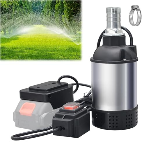 Akku Tauchpumpe 4800L/H, Schmutzwasserpumpe kompatibel mit Makita Akku | Kabellose Wasserpumpe mit 5-8m Förderhöhe, für Garten, Teich, Regenfass, Kellerentwässerung und Bewässerung