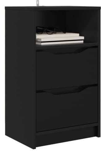 vidaXL Nachttische 2 STK. Schwarz 40 x 30 x 467 cm Holzwerkstoff